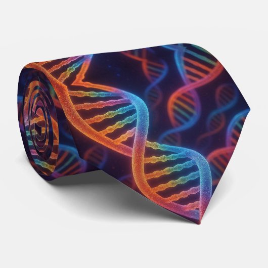 Trendy Regenboog Dubbele Helix DNA Das (Opgerold)