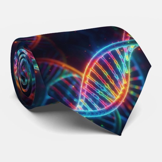 Trendy Regenboog Dubbele Helix DNA Das (Opgerold)