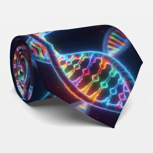 Trendy Regenboog Dubbele Helix DNA Das (Opgerold)
