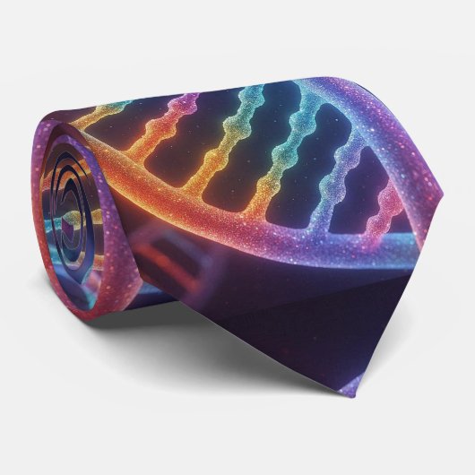 Trendy Regenboog Dubbele Helix DNA Das (Opgerold)