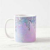 Trendy regenboog glitter druppels holografisch koffiemok (Links)
