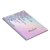 Trendy regenboog glitter druppels holografisch notitieboek (Rechterzijde)