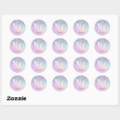 Trendy regenboog glitter druppels holografisch ronde sticker (Vel)
