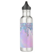 Trendy regenboog glitter druppels holografisch waterfles (Links)
