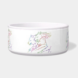 Trendy Regenboog Glowend Pak Rennende Wolven Voerbakje