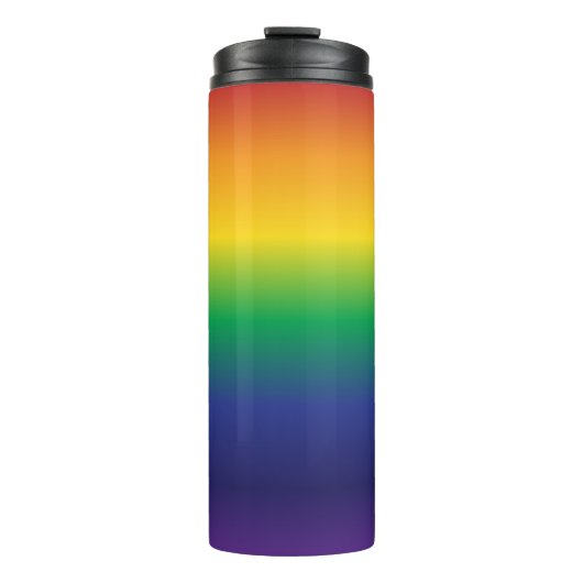 Trendy Regenboog Gradiënt Strepen Thermosbeker (Voorkant)