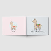 Trendy Regenboog Lama Cartoon en Naam Baby Shower Gastenboek (Volledig)