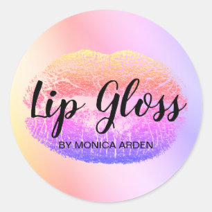 Trendy Regenboog Lipgloss Sticker voor Bedrijven