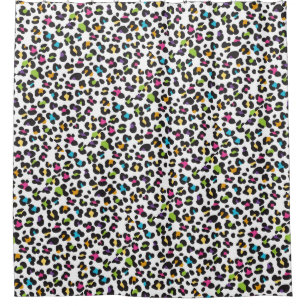 Trendy Regenboog Luipaardprint Patroon Douchegordijn