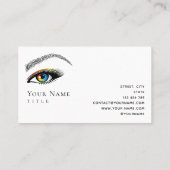 Trendy regenboog make-up artist wimpers extensie visitekaartje (Achterkant)