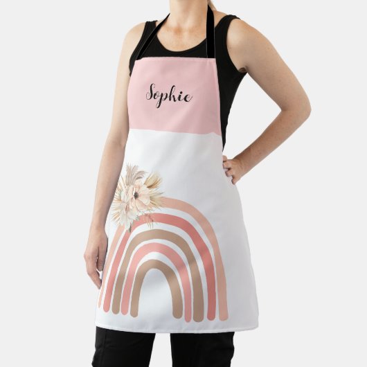 Trendy regenboog roze Boho gedroogde bloemen Schort (Insitu)