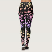 Trendy regenboog Stippen op zwart - Leggings (Achterkant)