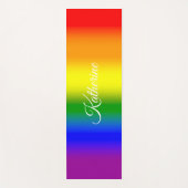 Trendy regenbooggradiënt scriptnaam yogamat (Voorkant)