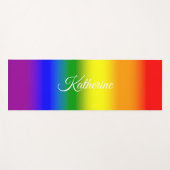 Trendy regenbooggradiënt scriptnaam yogamat (Voorkant (horizontaal))
