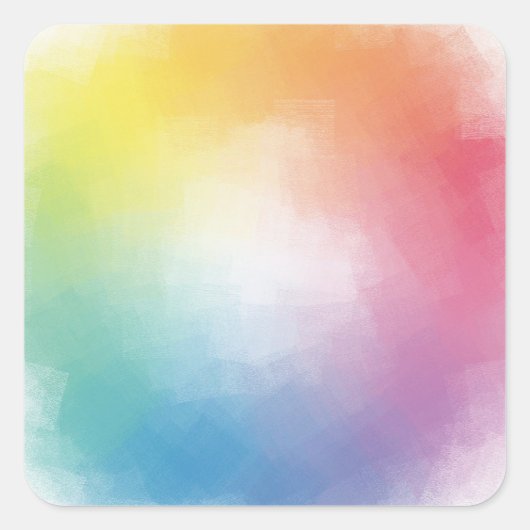 Trendy regenboogkleuren Blanco Sjabloon roze rood Vierkante Sticker (Voorkant)