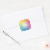 Trendy regenboogkleuren Blanco Sjabloon roze rood Vierkante Sticker (Envelop)