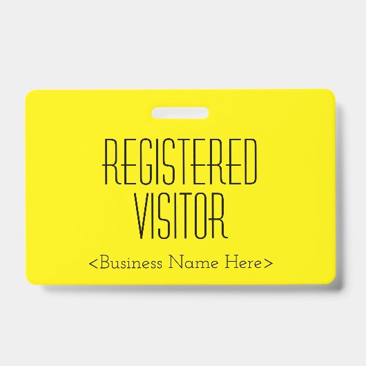 Trendy "REGISTERED VISITOR"-badge Badge (Voorzijde)