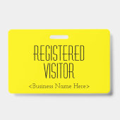 Trendy "REGISTERED VISITOR"-badge Badge (Achterkant)