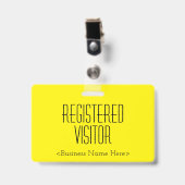 Trendy "REGISTERED VISITOR"-badge Badge (Voorzijde met clip)