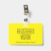 Trendy "REGISTERED VISITOR"-badge Badge (Achterkant met clip)