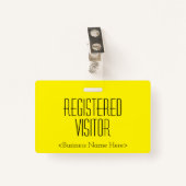 Trendy "REGISTERED VISITOR"-badge Badge (Voorkant met clip)