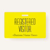 Trendy "REGISTERED VISITOR"-badge Badge (Achterkant)