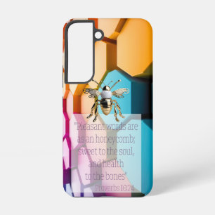Trendy Religieuze Regenboog Honingraat Gouden Bij Samsung Galaxy Hoesje