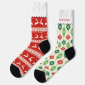 Trendy rendier Ornament patroon niet-gematcht Sokken (Links)