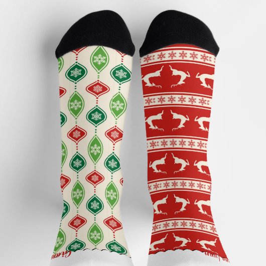 Trendy rendier Ornament patroon niet-gematcht Sokken (Top)