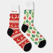 Trendy rendier Ornament patroon niet-gematcht Sokken (Rechts)