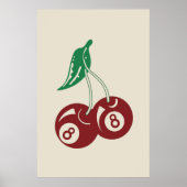 Trendy Retro 8 Ball Cherries Poster (Voorkant)