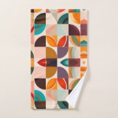 Trendy Retro Abstract Squares Collectie Bad Handdoek (Handdoek)