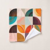 Trendy Retro Abstract Squares Collectie Bad Handdoek (Wasdoekje)