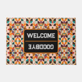 Trendy Retro Abstract Squares Collectie Deurmat (Voorkant)