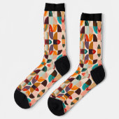 Trendy Retro Abstract Squares Collectie Sokken (Links)