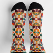 Trendy Retro Abstract Squares Collectie Sokken (Top)