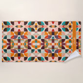 Trendy Retro Abstract Squares Collectie Strandlaken (Voorkant)