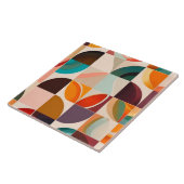 Trendy Retro Abstract Squares Collectie Tegeltje (Zijkant)