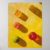 Trendy Retro Art Print, Modern Candy Schilderij, K Poster (Voorkant)