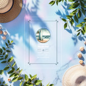 Trendy Retro Beach Club Verjaardagsfeest Acryl Uitnodigingen