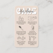 Trendy Retro Beige Hair Extensions Aftercare Guide Visitekaartje (Voorkant)