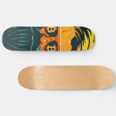 Trendy Retro Bitcoin Eyes Bearded Man Persoonlijk Skateboard (Horizontaal)