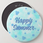 Trendy retro  blauw bloemenmonogram ronde button 6,0 cm (Voorkant /achterkant)