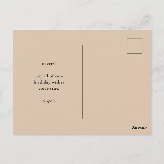 Trendy Retro Bloem Bloem Gelukkige Verjaardag Briefkaart (Achterkant)