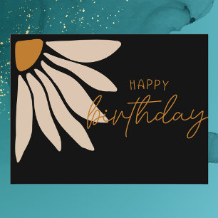 Trendy Retro Bloem Bloem Gelukkige Verjaardag Briefkaart