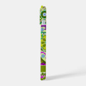 Trendy Retro Bloemen Patroon aangepaste naam blok iPhone 15 Case (Linkerkant)