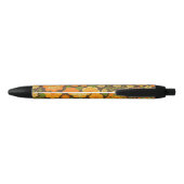 Trendy Retro Bloemen Patroon Aangepaste naam blok Zwarte Inkt Pen (Achterkant)