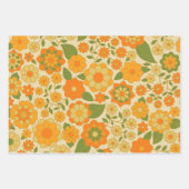 Trendy Retro Bloemen Patroon - funky Inpakpapier Vel (Voorkant 2)