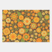 Trendy Retro Bloemen Patroon - funky Inpakpapier Vel (Voorkant)