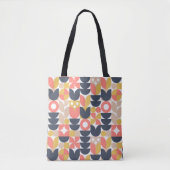 Trendy Retro bloemmotief Tote Bag (Voorkant)